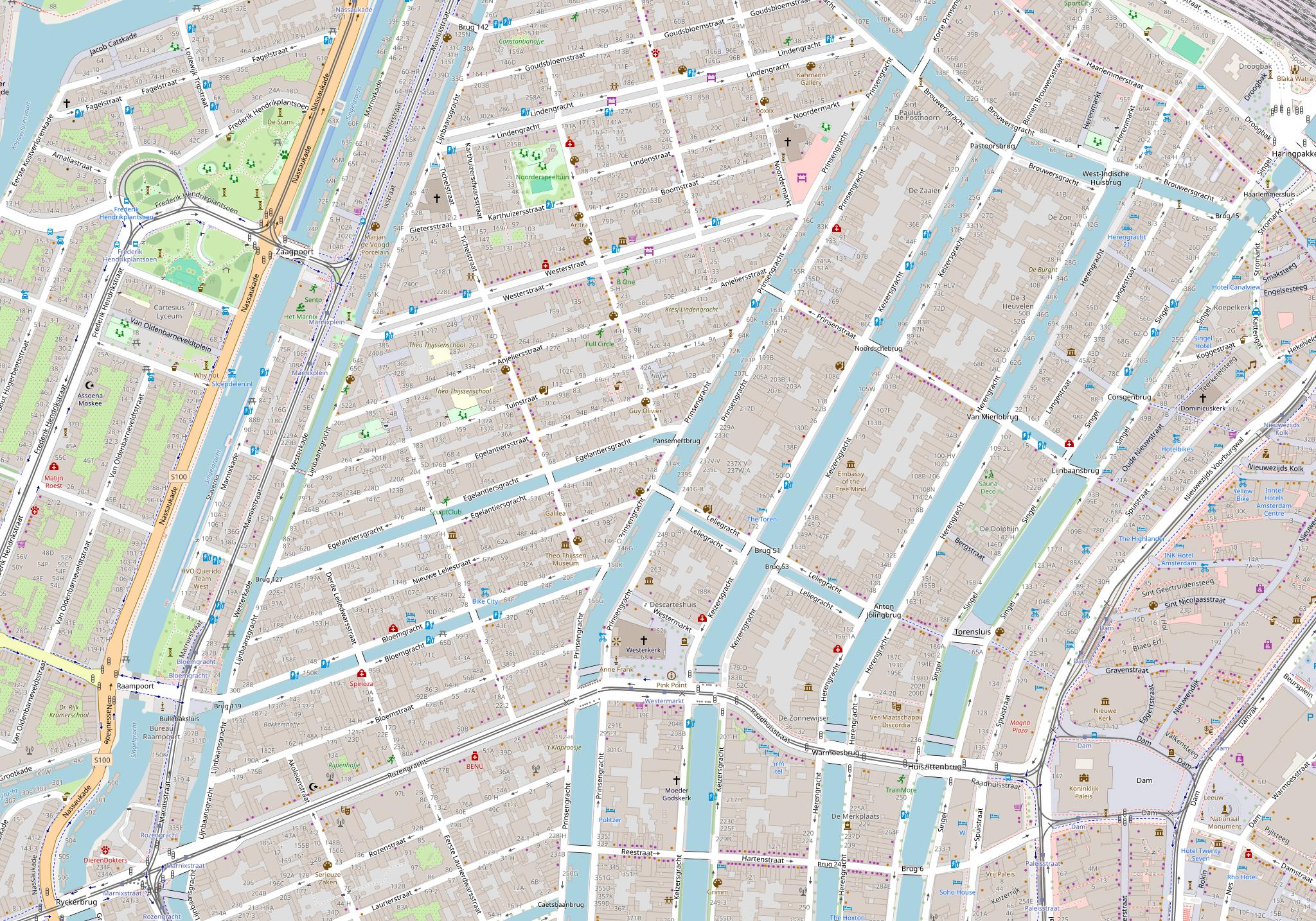 Plan du quartier — Prinsengracht 112, 1016 Amsterdam