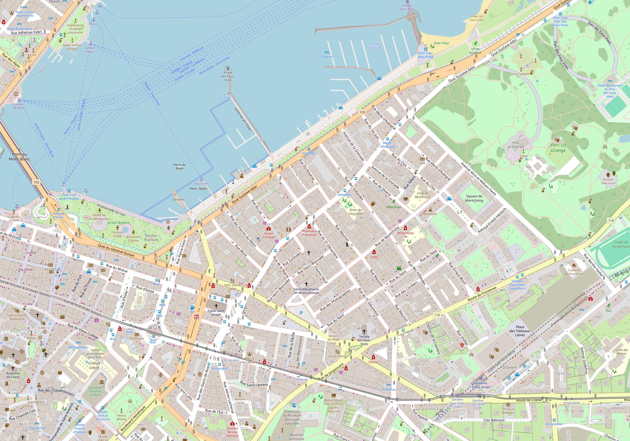 Plan du quartier — 24 rue des Eaux-Vives, 1207 Genève